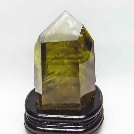 1Kg シトリン 六角柱 虹入り ファントム 台座付属 一点物 152-164