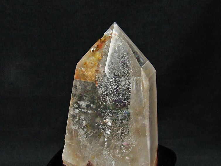 1.4Kg 水晶 六角柱 白水晶 水晶ポイント 虹入り 台座付属 一点物 152-224