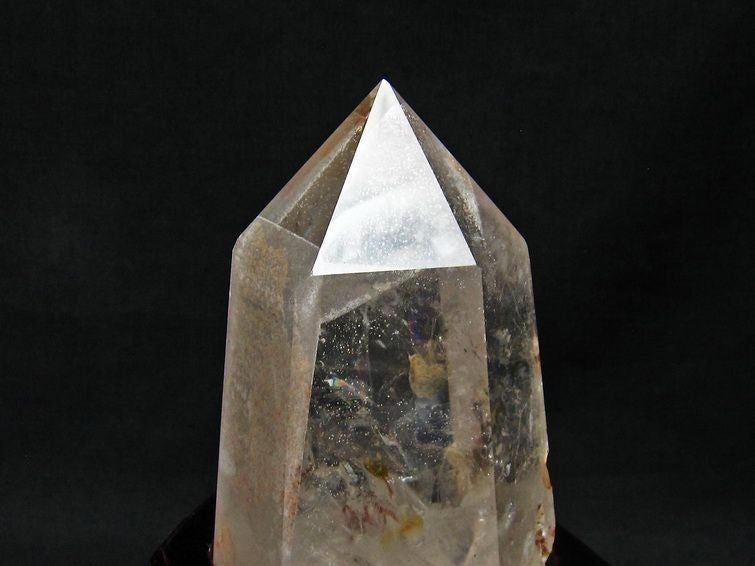 1.4Kg 水晶 六角柱 白水晶 水晶ポイント 虹入り 台座付属 一点物 152-224