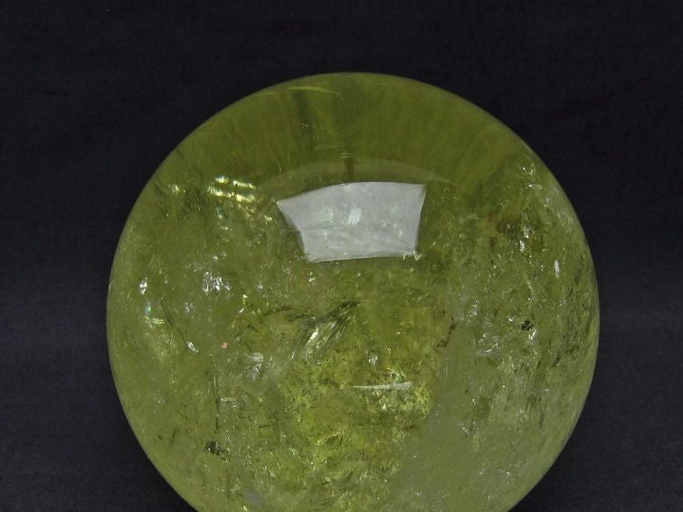 2.1Kg シトリン 丸玉 スフィア 虹入り 120mm 一点物 161-159