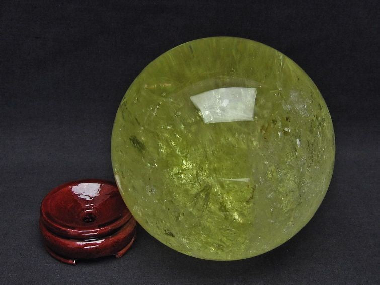 2.1Kg シトリン 丸玉 スフィア 虹入り 120mm 一点物 161-159