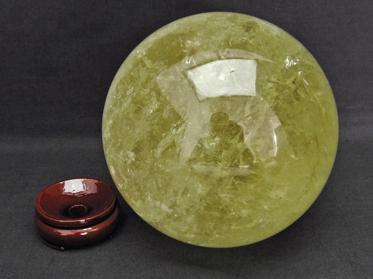 3.8Kg シトリンクォーツ 丸玉 スフィア 虹入り 140mm 一点物 161-280