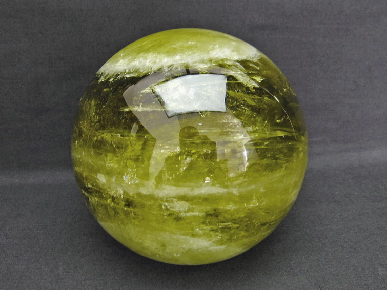 5Kg シトリンクォーツ 丸玉 スフィア 虹入り 155mm 一点物 161-285