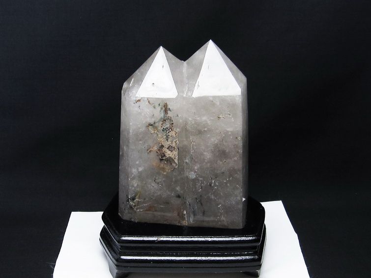 3.7Kg 水晶 六角柱 ダブルポイント 台座付属 一点物 162-234