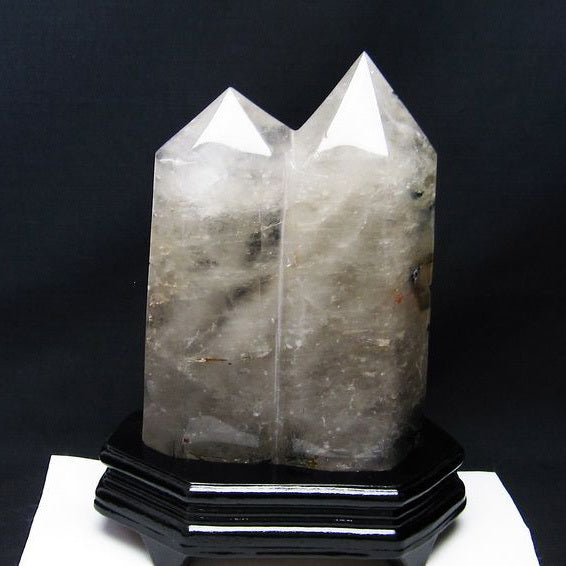 2.8Kg 水晶 六角柱 ダブルポイント 台座付属 一点物 162-237 – 天然石