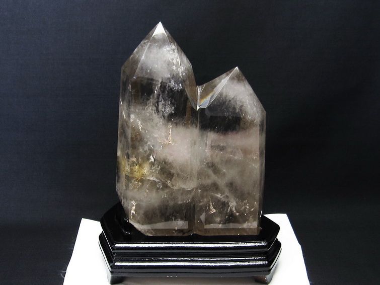 3.9Kg 水晶 六角柱 ダブルポイント 台座付属 一点物 162-244