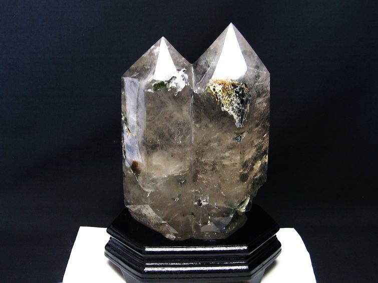 3.8Kg 水晶 六角柱 ダブルポイント 台座付属 一点物 162-245