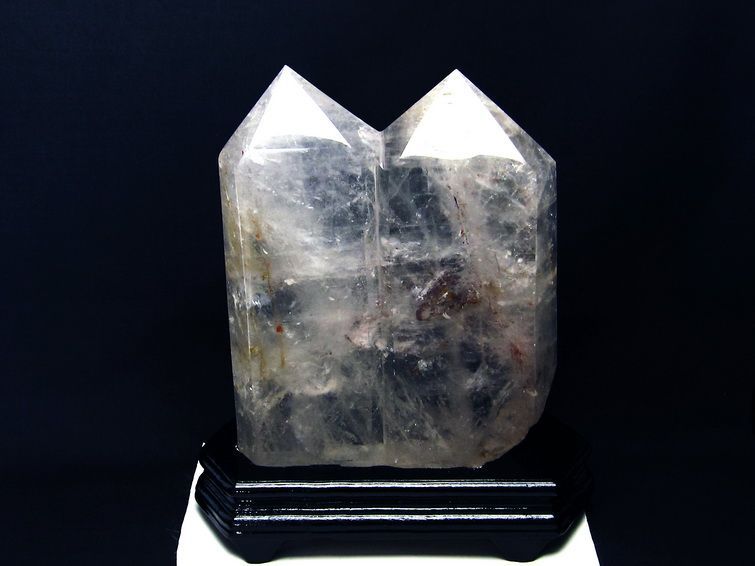 7Kg 水晶 六角柱 ダブルポイント 台座付属 一点物 162-281