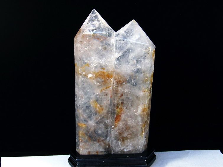 9.2Kg 水晶 六角柱 ダブルポイント 台座付属 一点物 162-289