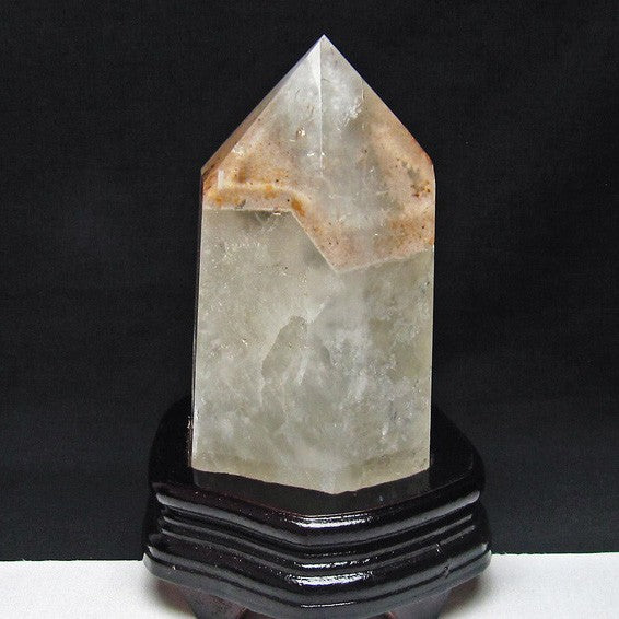 2.2Kg 水晶 六角柱 白水晶 水晶ポイント 虹入り 台座付属 送料無料 一点物 162-35