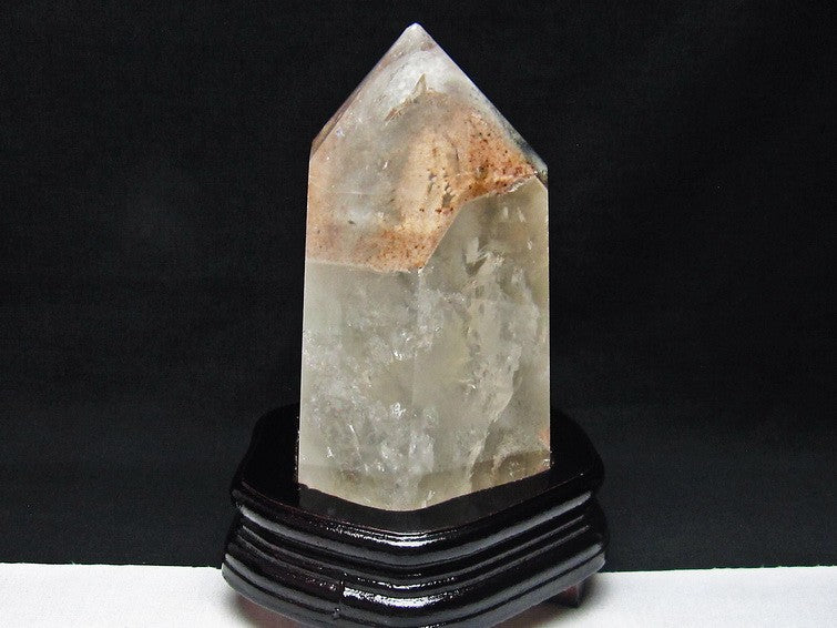 2.2Kg 水晶 六角柱 白水晶 水晶ポイント 虹入り 台座付属 一点物 162-35