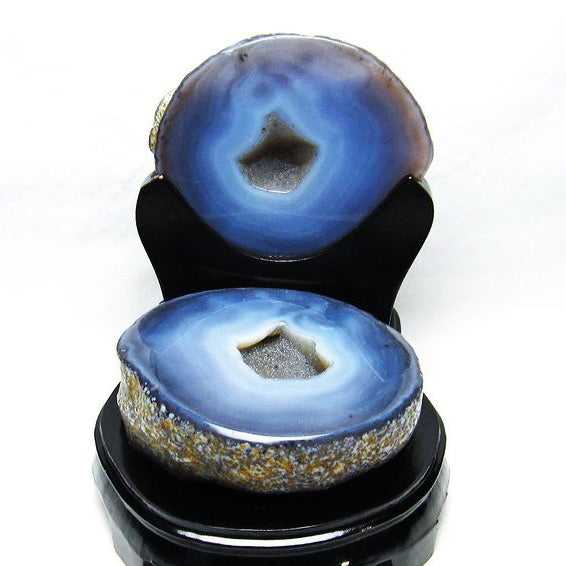 3.4Kg トレジャーメノウ 原石 置物 ジオード 風水 開運 台座付属 一点