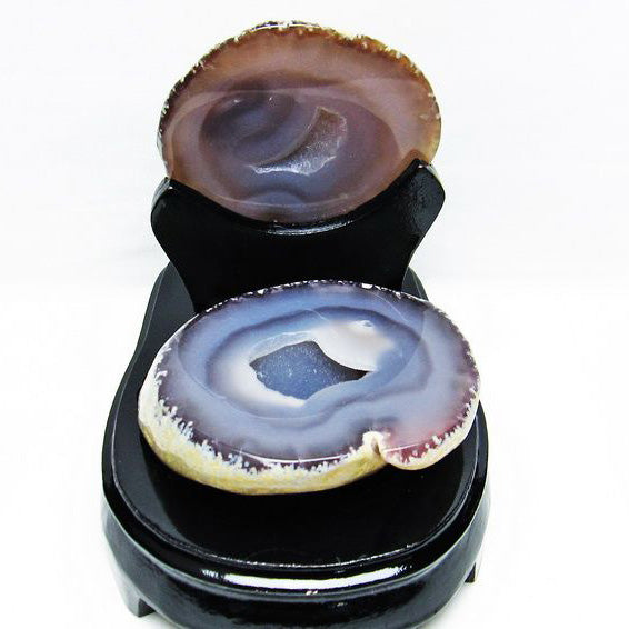 トレジャーメノウ 原石 置物 ジオード 風水 台座付属 一点物 175-943