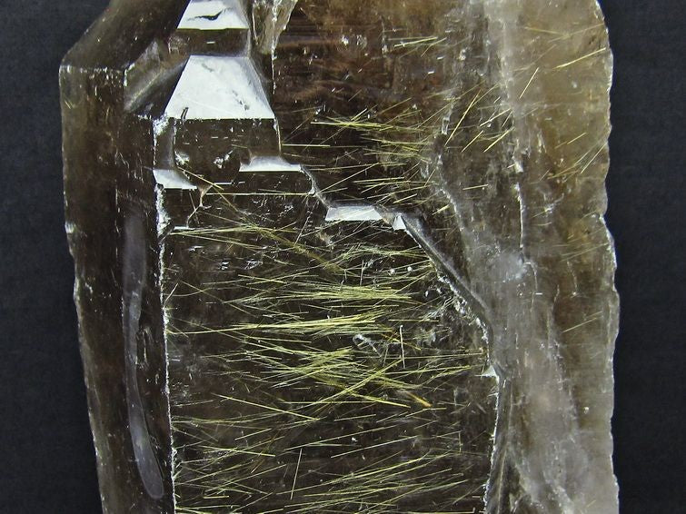 3Kg スモーキークォーツ 煙水晶 原石 ルチルクォーツ入り 台座付属 一点物 191-116