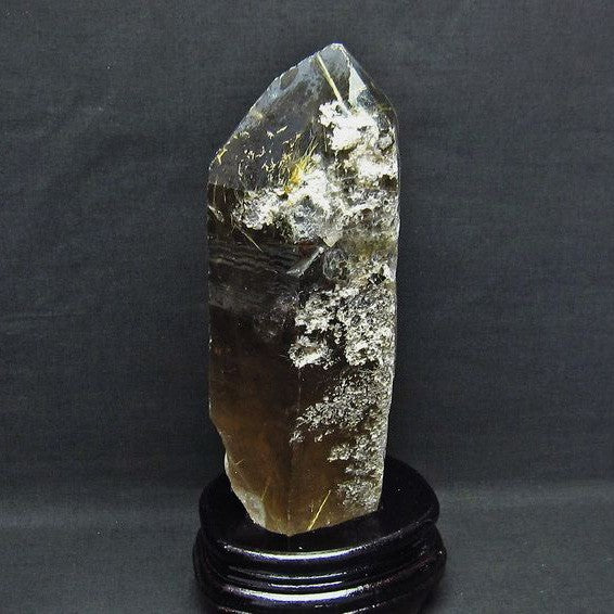2.2Kg スモーキークォーツ 煙水晶 原石 ルチルクォーツ入り 台座付属 送料無料 一点物 191-118