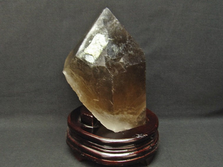 2.6Kg スモーキークォーツ 煙水晶 原石 虹入り ルチルクォーツ入り 台座付属 一点物 191-65