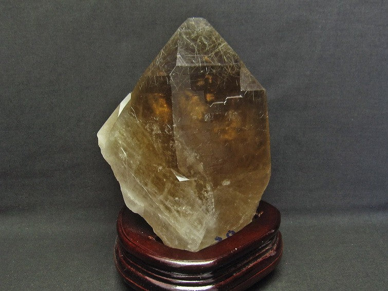 2.5Kg スモーキークォーツ 煙水晶 原石 ルチルクォーツ入り 台座付属 一点物 191-70