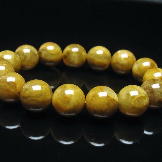 専用【極上，美品】濃密ゴールドルチルクォーツ　１４㎜ 大珠ゴールドルチルクォーツ AAAAA 14～14.5mm玉 手首サイズ約18