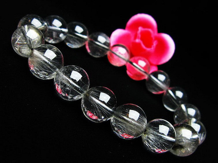 プラチナルチルクォーツ ブレスレット 12mm 一点物 211-1703