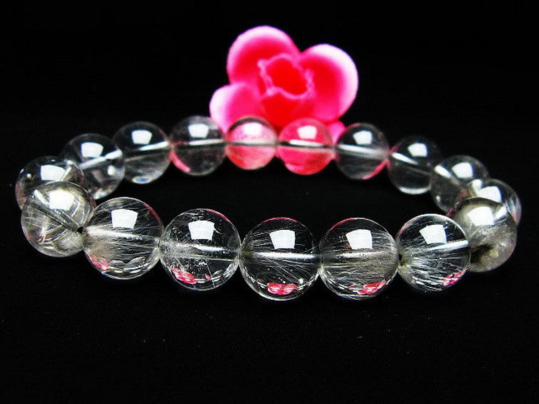 プラチナルチルクォーツ ブレスレット 12mm 一点物 211-1703