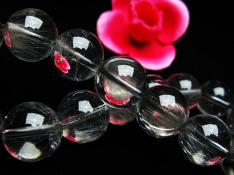 プラチナルチルクォーツ ブレスレット 12mm 一点物 211-1703