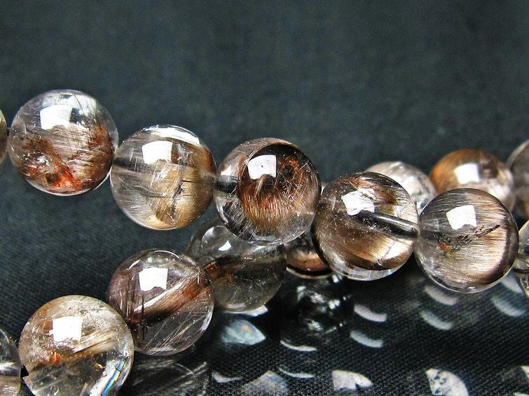 プラチナルチルクォーツ ブレスレット 9mm 一点物 211-1744