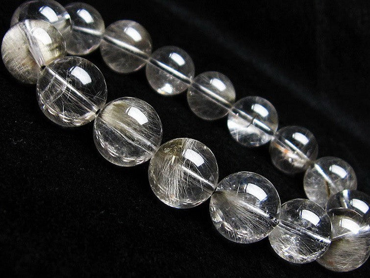 プラチナルチルクォーツ ブレスレット 13mm 一点物 211-2507