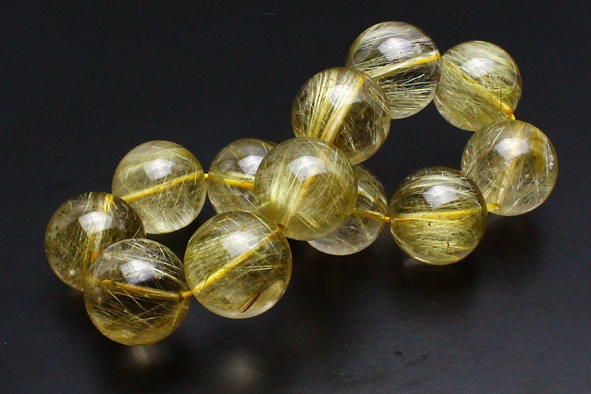 ルチル ブレスレット タイチンルチルクォーツ ブレスレット 18mm 一点物 211-3369