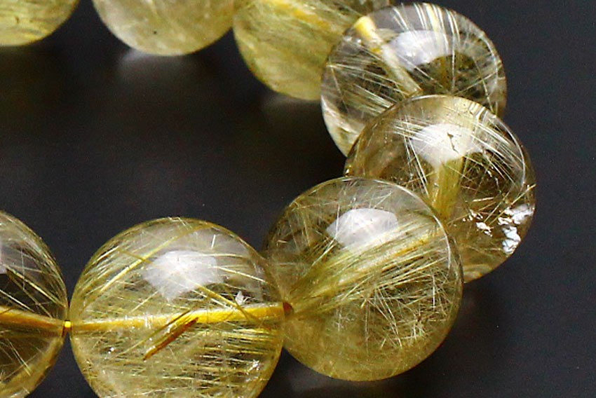 ルチル ブレスレット タイチンルチルクォーツ ブレスレット 18mm 一点物 211-3369