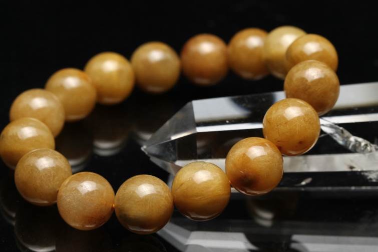 ルチルクォーツ ブレスレット 13mm 一点物 211-4109