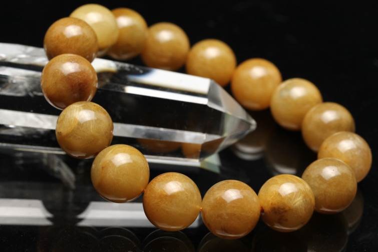 ルチルクォーツ ブレスレット 13mm 一点物 211-4109