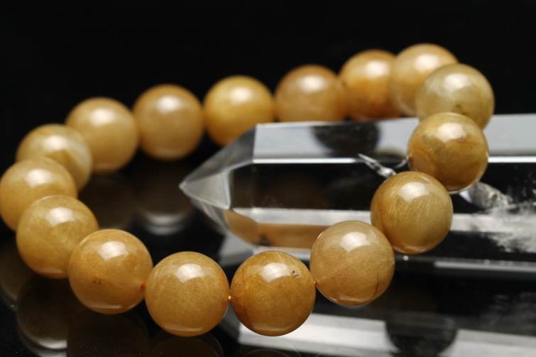 ルチルクォーツ ブレスレット 13mm 一点物 211-4110