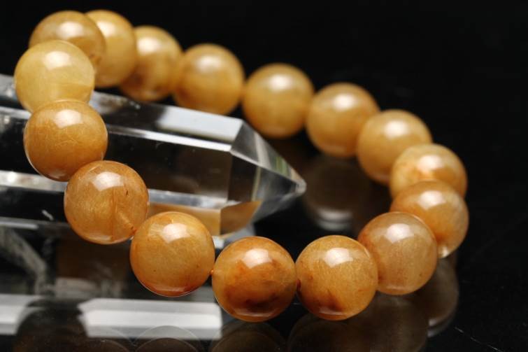ルチルクォーツ ブレスレット 13mm 一点物 211-4129