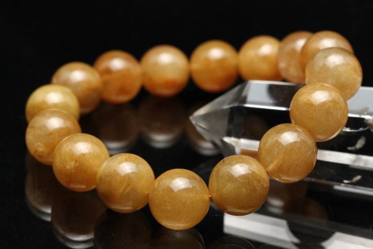 ルチルクォーツ ブレスレット 13mm 一点物 211-4129