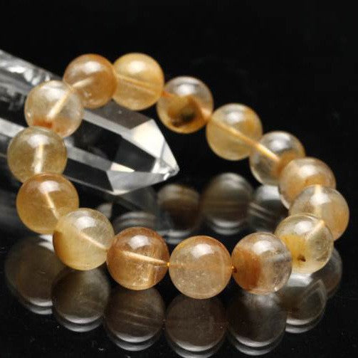 天珠＆ルチルクォーツ※ブレス ルチルクォーツ ブレスレット 14mm 一点物 211-4139 – 天然石