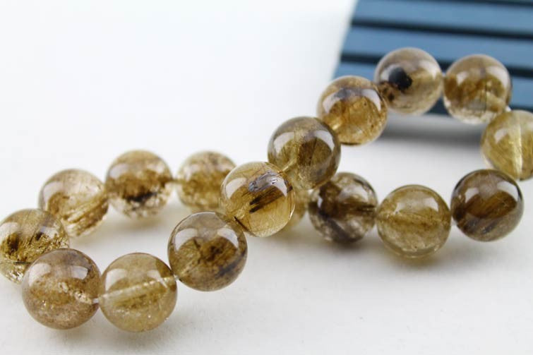 プラチナルチルクォーツ ブレスレット 12mm 一点物 211-4522