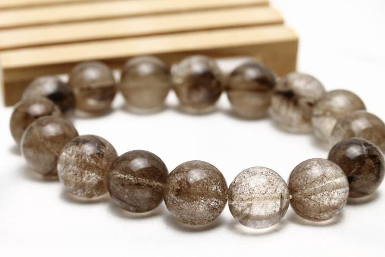 プラチナルチルクォーツ ブレスレット 13mm 一点物 211-4627
