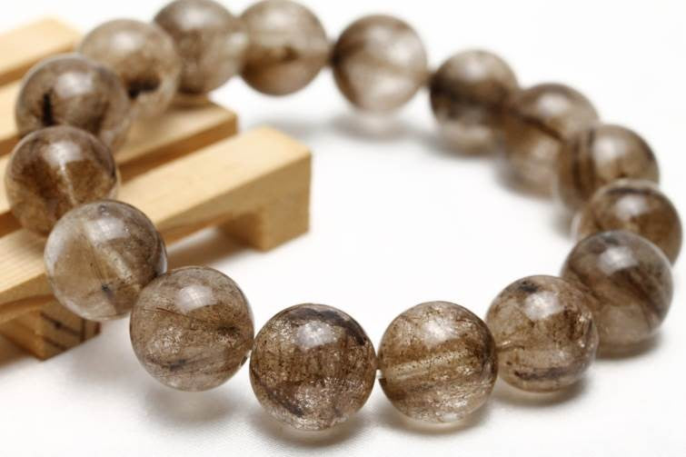 プラチナルチルクォーツ ブレスレット 13mm 一点物 211-4638