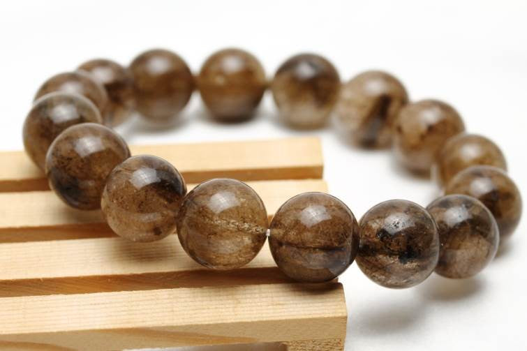 プラチナルチルクォーツ ブレスレット 13mm 一点物 211-4665