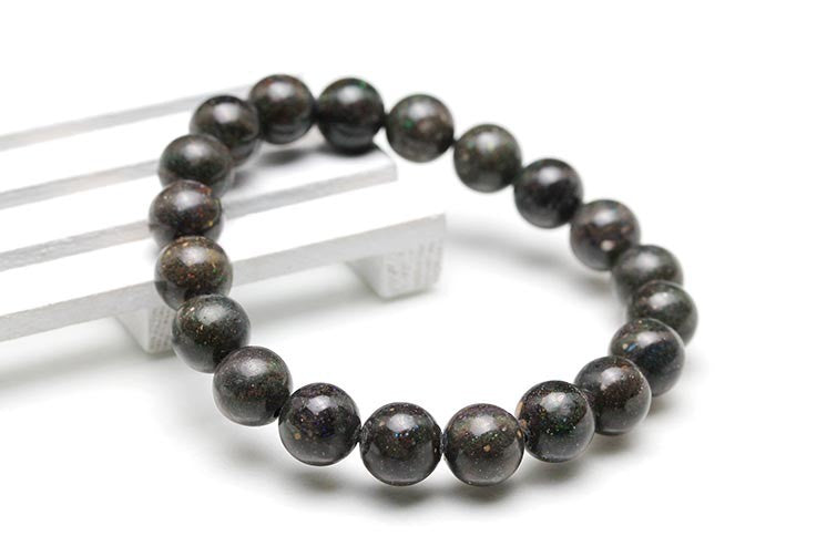 ブラックオパール ブラックマトリックスオパール ブレスレット 10mm 一点物 211-794