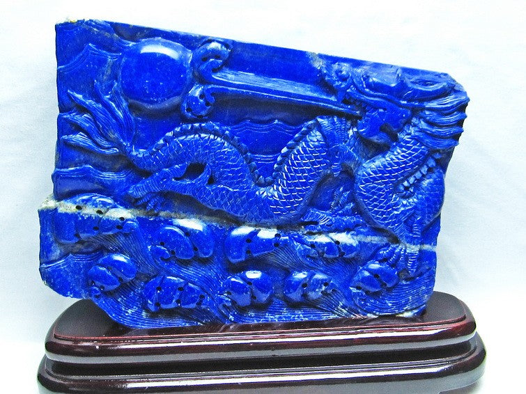 3.3Kg ラピスラズリ 彫刻品-龍 一点物 299-6