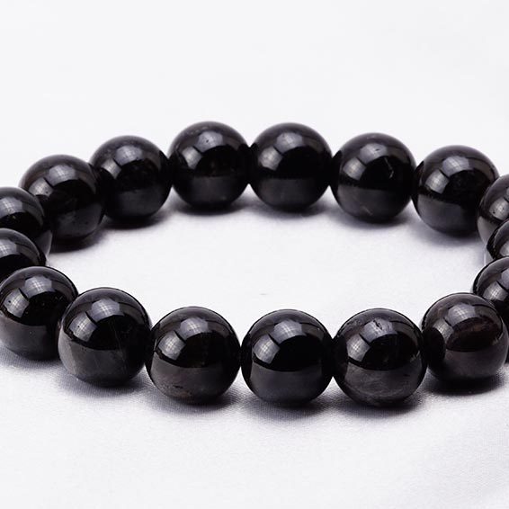 黒水晶のブレスレットサイズ13㎝ モリオン 黒水晶 ブレスレット 12mm～13mm ランダム発送 メール