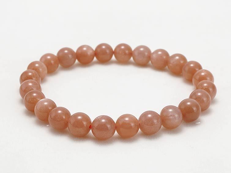 オレンジムーンストーン ブレスレット 8mm ランダム発送 メール便可 711-365