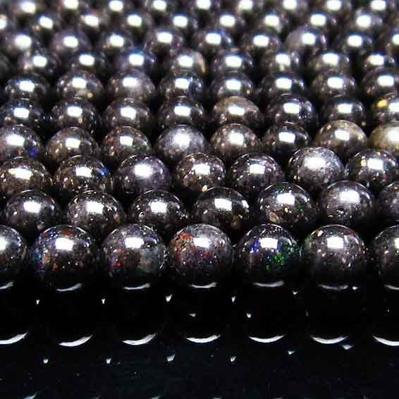 ブラックオパール ブラックマトリックスオパール 一連 6mm 送料無料 ランダム発送 714-76