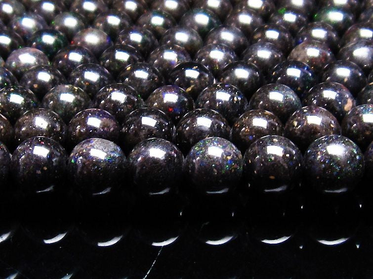 ブラックオパール ブラックマトリックスオパール 一連 8mm ランダム発送 714-77