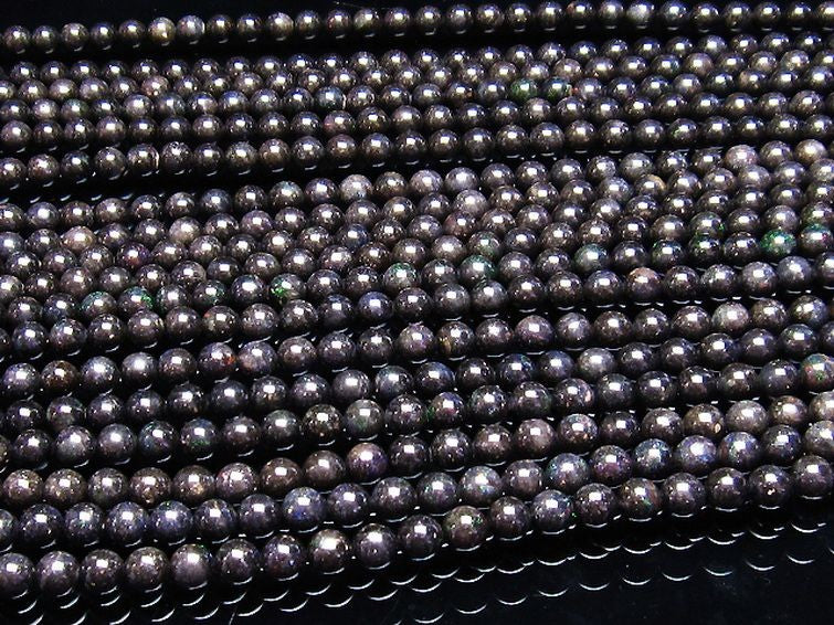 ブラックオパール ブラックマトリックスオパール 一連 8mm ランダム発送 714-77