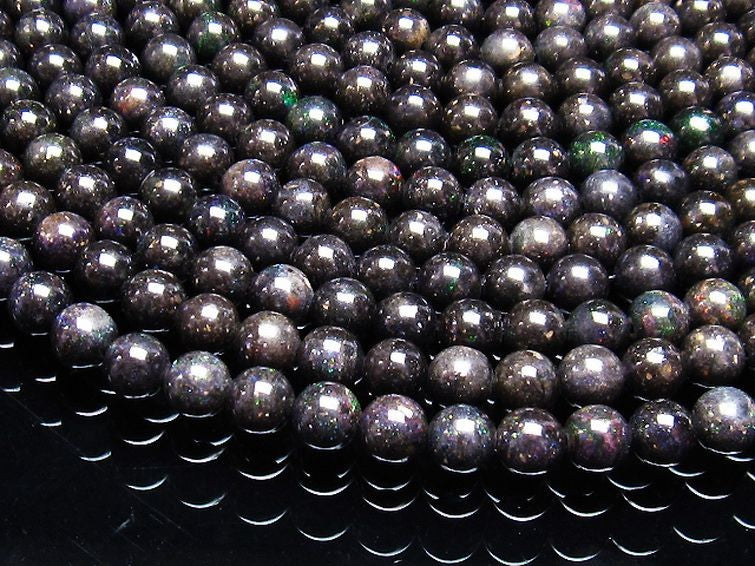 ブラックオパール ブラックマトリックスオパール 一連 8mm ランダム発送 714-77