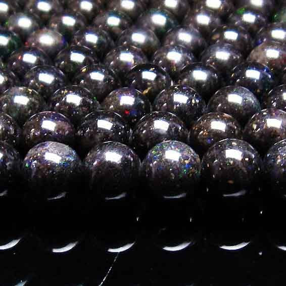 ブラックオパール ブラックマトリックスオパール 一連 8mm 送料無料 ランダム発送 714-77
