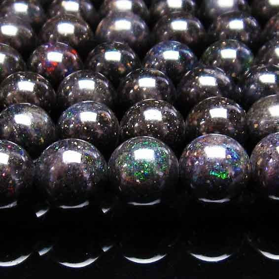 ブラックオパール ブラックマトリックスオパール 一連 10mm 送料無料 ランダム発送 714-78