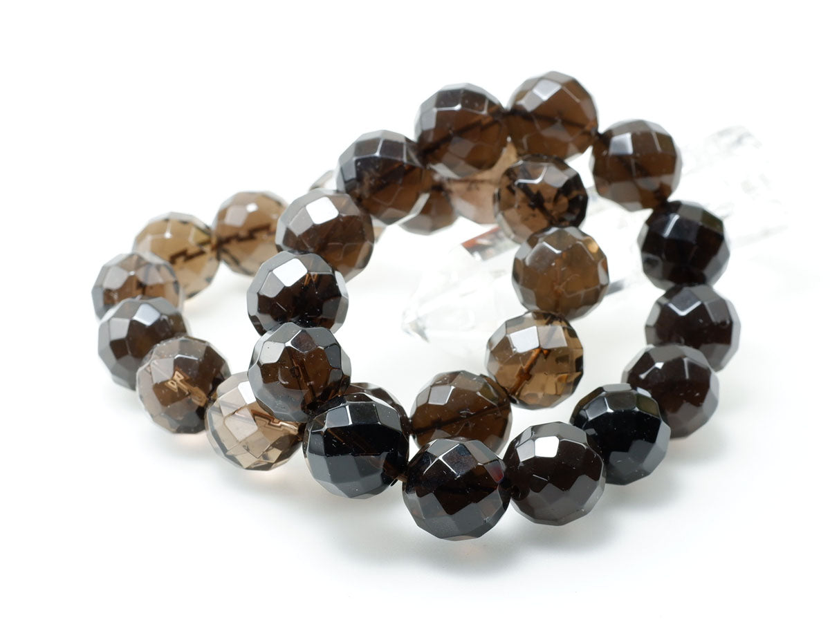 スモーキークォーツ ブレスレット 64面カット16mm 煙水晶 スモーキー ランダム発送 メール便可